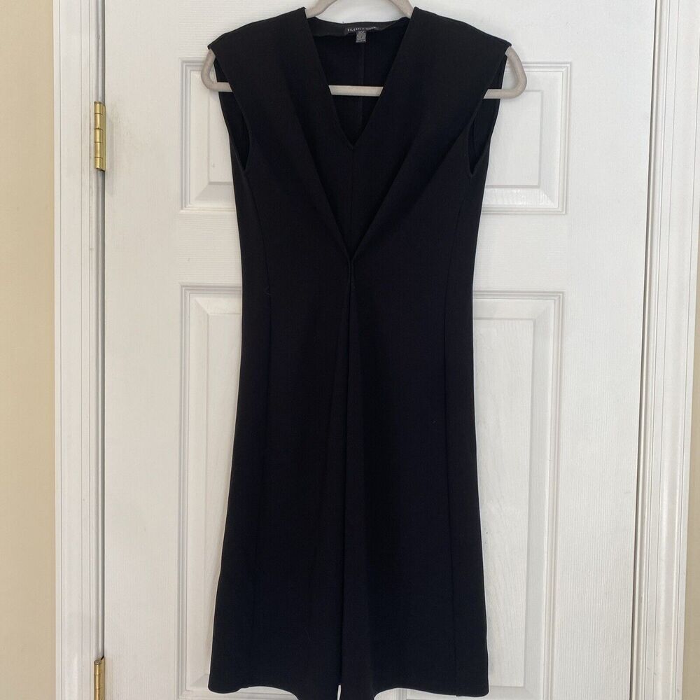 Eileen Fischer Sleeveless V-neck Stretchy Knit Dress Size XXS
